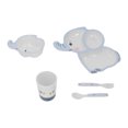 thumbnail image 1 of Kids Plate Set Melamine Cartoon Elephant Shape Machine Washable Baby Feeding Divided Plate with Fork Spoon Bowl Cup, 1 of 12