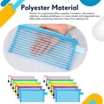 thumbnail image 4 of Mohdy 1Pc Solid Color Striped Hollow-Out Horizontal Mesh Pencil Case Document Storage Rd2 A,Zipper Mesh Pouch Pencil Pen Case Pencil Storage Pouches Pencil Bag Multipurpose Travel Bags, 4 of 9