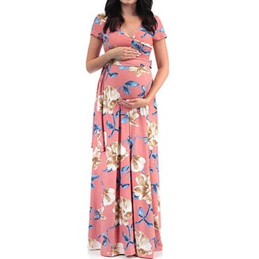 Article des Fêtes! zanvin Vêtements pour Bébé Robe Grande Taille à Col en V à Manches Courtes avec Ceinture Robe de Maternité Imprimée pour Femmes, Cadeau pour Lui