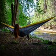 thumbnail image 3 of Vivere Double Parachute Hammock in grey and yellow, 3 of 5