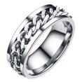 thumbnail image 1 of Miangastore Simple Ring Delicate Finger Ring Stainless Steel Jewelry Creative Ring Fashion Finger Ring for Man Boy Male (Steel Color With Box Size 10), 1 of 9