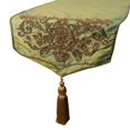 thumbnail image 1 of Le HomeCentric Zardozi & glands 14 x 108 po décoratif Table Runner - Or - Style victorien - Soie - Motif Damsak - Table Runner, 1 of 9
