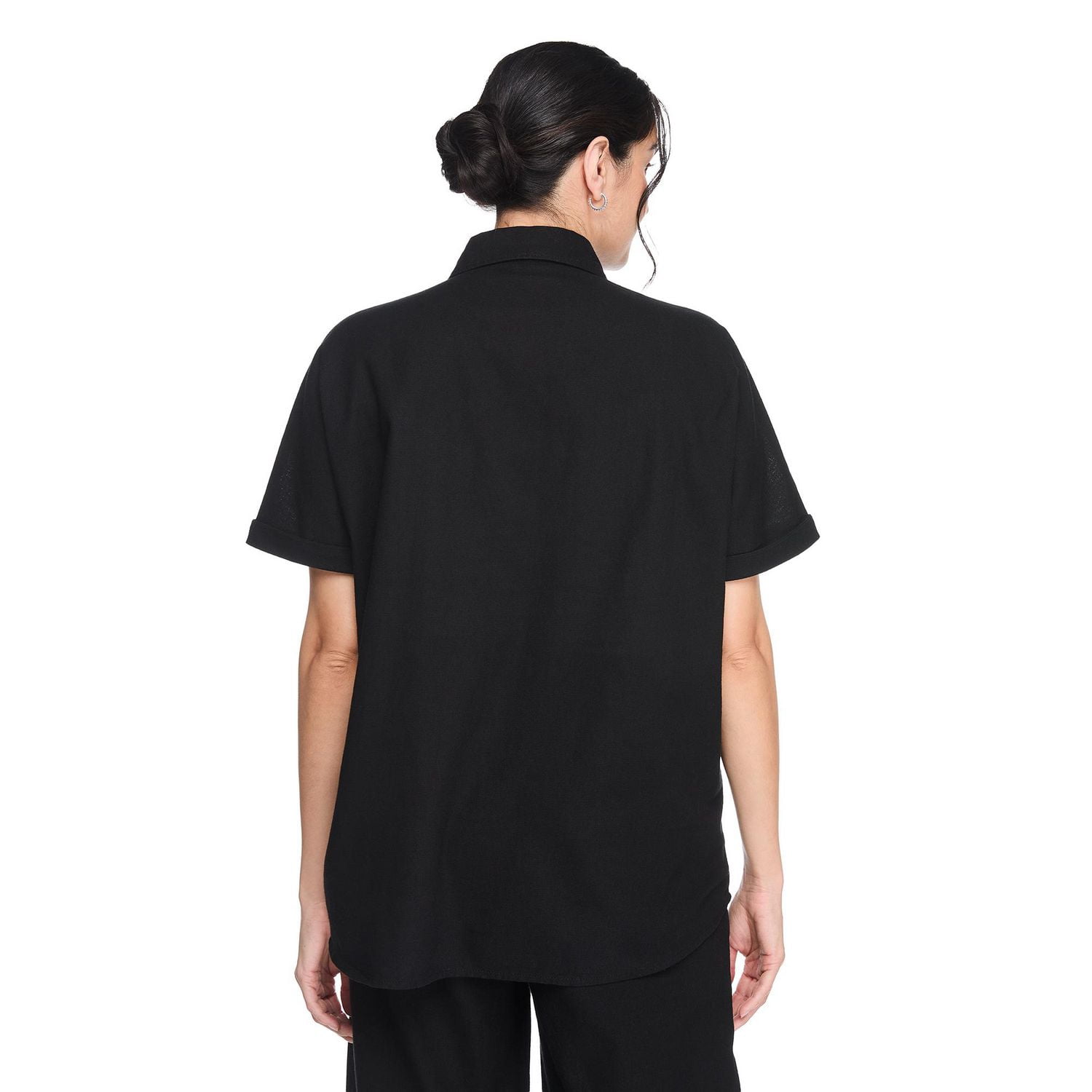 George Women's Linen-Blend Camp Shirt