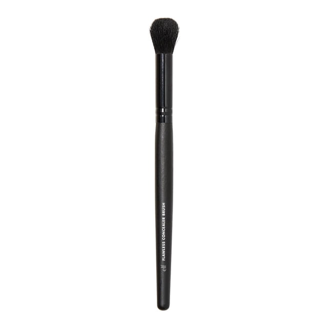 e.l.f. Cosmetics Flawless Concealer Brush with a black handle and rounded bristles, designed for smooth, buildable coverage using liquid or powder concealer to contour and cover facial areas effectively.