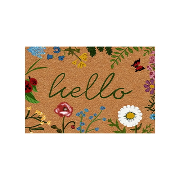 Dvumao Spring Floral Welcome Doormat 31.5x19.7 in, Entryway Rug with Non-Slip Backing for Front Door, Patio & Indoor Use