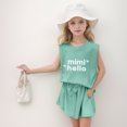 thumbnail image 2 of PMVFHDE Ensembles de Pantalons pour Filles 2 Pcs Tenues Sans Manches Col Rond Hauts et Shorts avec Poches Shorts d'Été Décontractés Verts, 4-5 Ans, 2 of 9