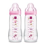 MAM Easy Active Bottle 2x11oz Bottles, Pink