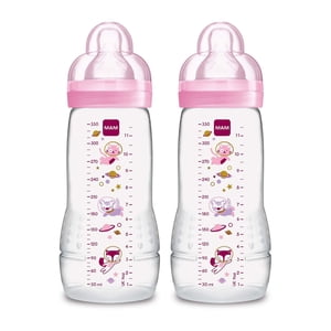 MAM Easy Active Bottle 2x11oz Bottles, Pink