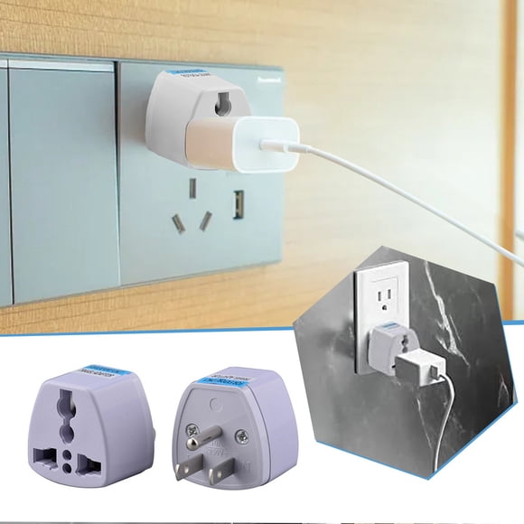 Riforla 4 Packs Universal Travel Plug Adapter UK to US Plug Adapters European to US Canada Adapter to USA General Travel Adapter AC Power Plug Travel Socket Converter White