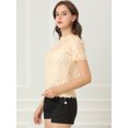 thumbnail image 4 of INSPIRE CHIC Haut en Dentelle Florale Semi-Transparente à Bord Festonné pour Femme, 4 of 6