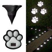 EGNMCR Solar Lights Outdoor Solar Powered Lights LED Artificial Dog Paw Print Ground Mounted Lights Outdoor Decorative In Ground Lights For Courtyards And Gardens Plastic Solar Lights