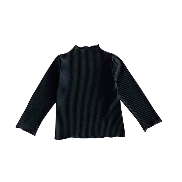 Chandail pour Bébé en Liquidation Liquidation Enfants Hommes et Femmes Manches Longues Col Rond Hauts Chandail à Col Rond pour Bébés Garçons Noir 80