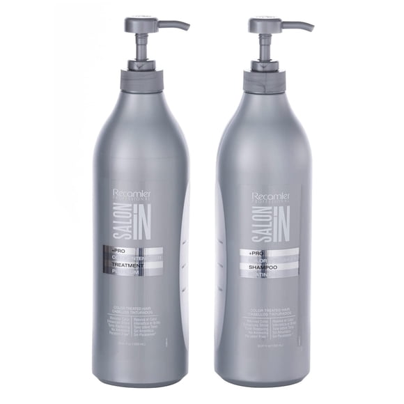 Recamier Professional Salon In +Pro Color Intensifier Hair Platinum Kit Shampoo and Treatment - Kit Tratamiento y Shampoo Intensificador de Color Platino para cabello