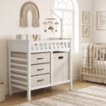 thumbnail image 4 of Costway Wooden Baby Changing Table, Diaper Changing Station with 3 Fabric Storage Drawers, 4 of 8