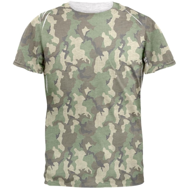 Green Woodland Camo Mens Soft T Shirt