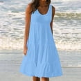 thumbnail image 2 of Yuyuzo Robes d'Été pour Femmes Robe Décontractée d'Été pour Femmes Sans Manches à Col Rond Tunique Ample Robe Débardeur Robe Bohème de Plage pour les Vacances, 2 of 7