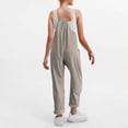 thumbnail image 4 of Horkkom Jumpsuits for Women Sleeveless Spaghetti Strap V Neck Solid Color Rompers Summer Casual Loose Jumpsuits with Pockets, 4 of 7