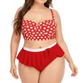 thumbnail image 1 of TIMIFIS Women's Ruffle Bikini Swimsuit High Waisted Bottom Plus Size Swimwear Tankini, 1 of 7