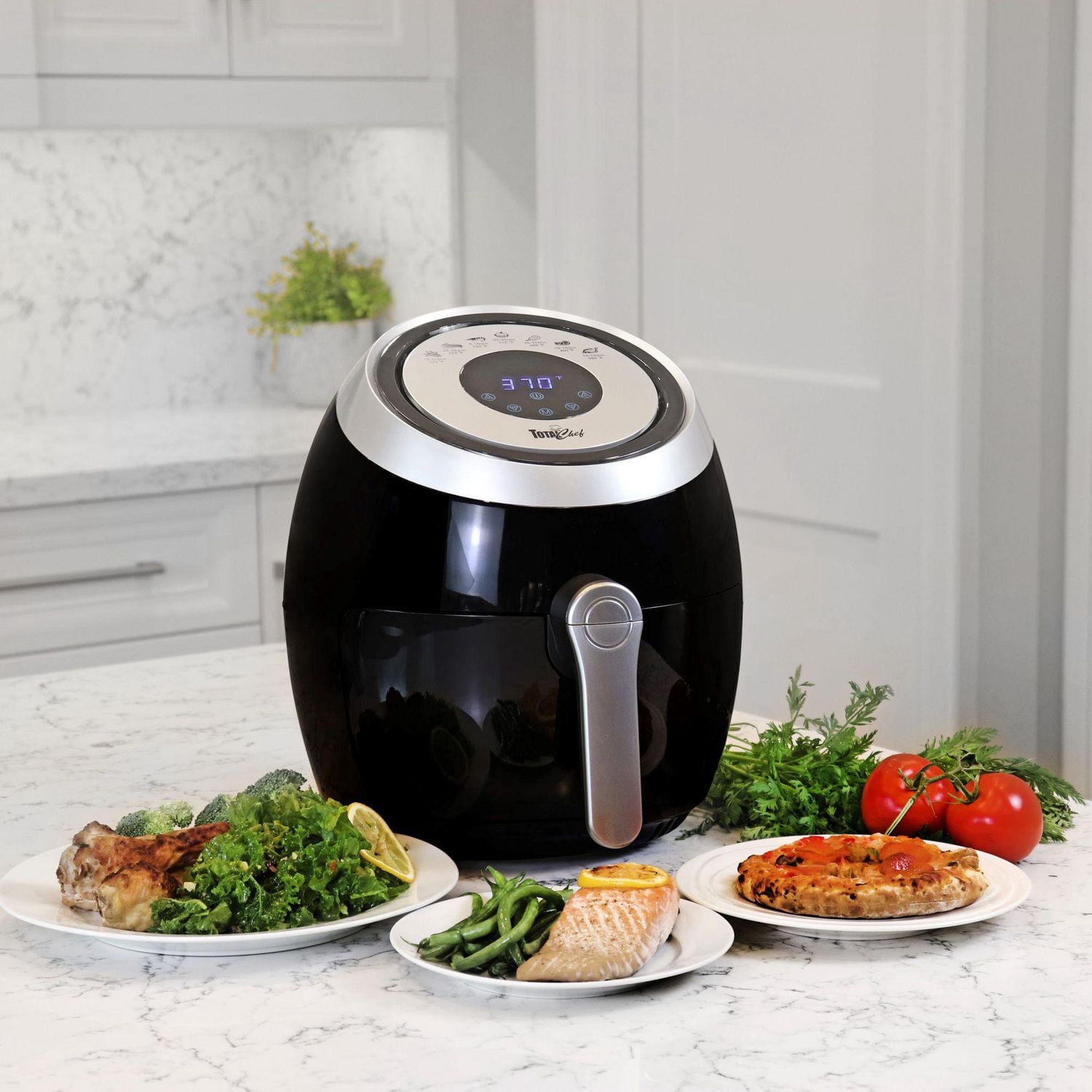 Total Chef 7-in-1 Electric Air Fryer, 3.6 L / 3.8 Quart, 1500W, Healthy Frying for Crispy & Oil-Free Meals