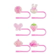 thumbnail image 2 of Glitter Silicone Straw Toppers - Reusable Drinking Straw Caps for Party Decorations, Portable Protector Gift Accessories, 2 of 6