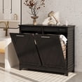thumbnail image 4 of Vabches Double Tilt Out Trash Cabinet, 10 Gallon Recycling Trash Can Cabinet with Negative ion and deodorizing Function, for Kitchen Dining Room, Black, 4 of 6