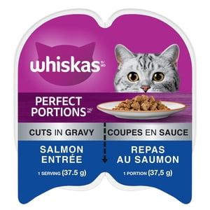Whiskas Perfect Portions Salmon Entrée coupes dans la nourriture de chat humide gracieuse