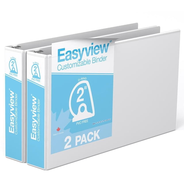 Davis Group Easyview Premium, Angle D Ring, Customizable, 11 x 17 inch, Spreadsheet View Binder, 2 Pack, 2"