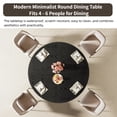 thumbnail image 3 of Fnova 47.24" Round Dining Table, Wood Coffee Table for 4 People, Modern Farmhouse Kitchen Table for Dining Room, Black (Chairs Not Included), 3 of 12