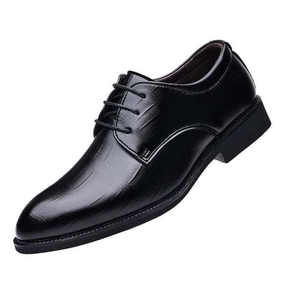 HBFAGFB Mens Loafers Fashion Summer Men Leather Shoes Low Heel Pointed Toe Lace Casual Shoes Black Size 48