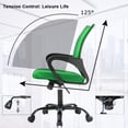 thumbnail image 3 of NiamVelo Mesh Office Chair Height Adjustable Ergonomic Computer Desk Chair Armrest Task Chair with Wheels for Adults, Green, 3 of 7