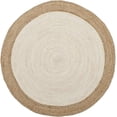 thumbnail image 1 of Natural Farmhouse Inner White Jute Round Rug Size 9 x 9 Feet ( 270 cm x 270 cm ), 1 of 3
