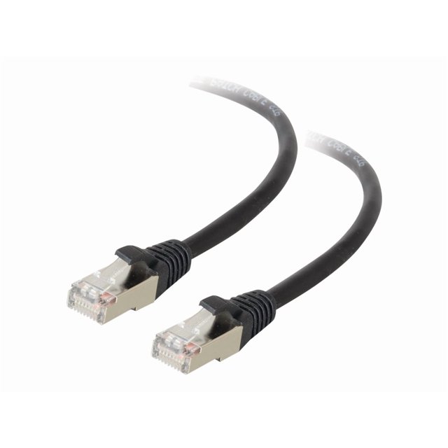 C2G 25ft Cat5e Snagless Shielded (STP) Ethernet Network Patch Cable - Black - Patch cable - RJ-45 (M) to RJ-45 (M) - 25 ft - STP - CAT 5e - molded, stranded - black