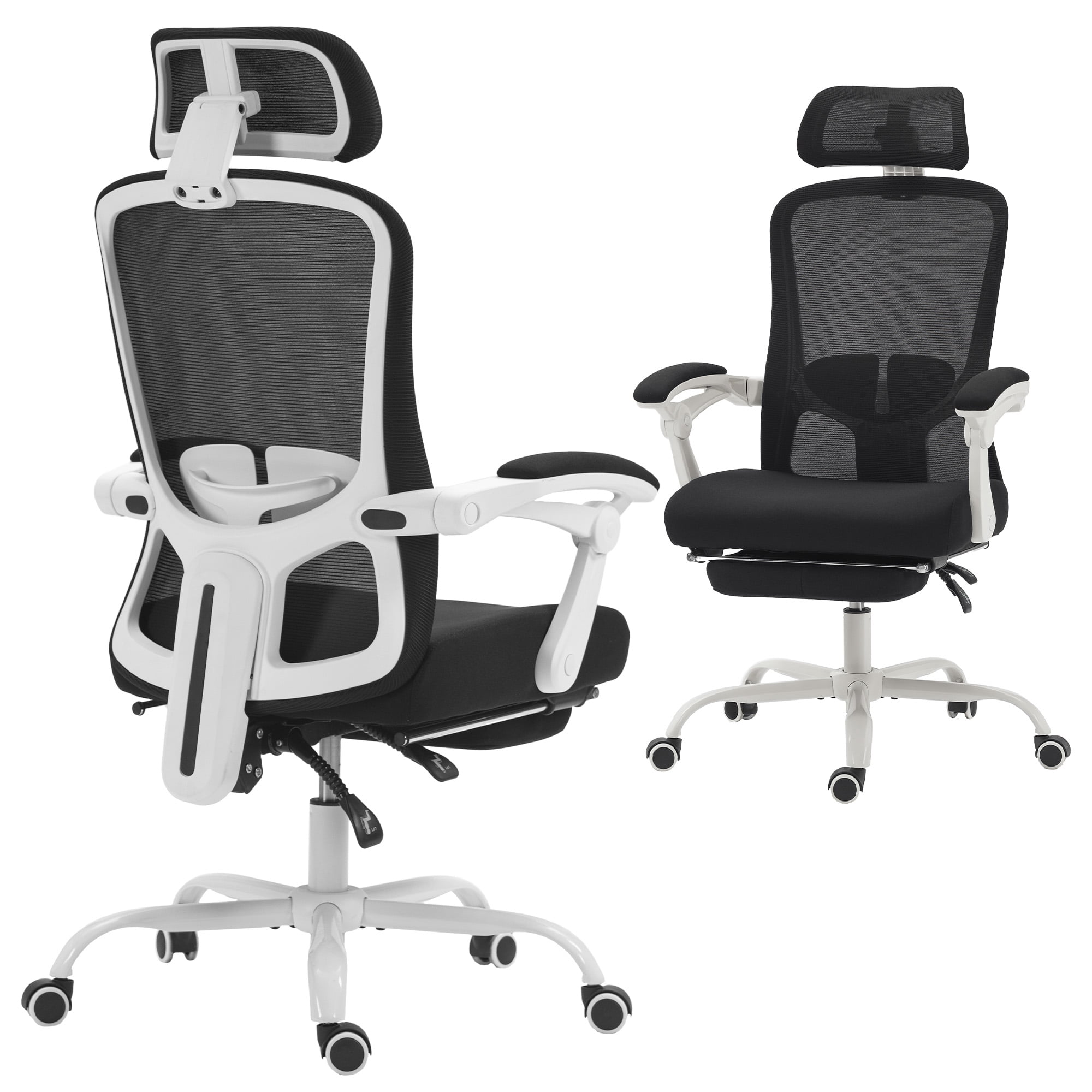 HOMCOM Ergonomic Office Chair, Reclining Mesh Computer Chair, Black
