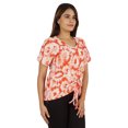thumbnail image 2 of Moomaya T-Shirts Teinture sur Nœuds à Manches Courtes Froncées pour Femmes Col en V Décontracté en Jersey, 2 of 8
