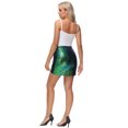 thumbnail image 3 of Womens Short Ruched Tulip Hem Body Con Sequin Club Pencil Mini Skirt, 3 of 5