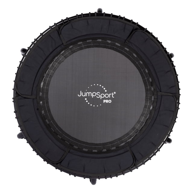 JumpSport 370 PRO Trampoline D\'entraînement Physique Intérieur Robuste et Léger de 39 Po, Noir