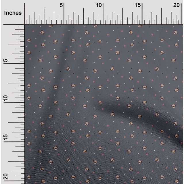 oneOone Viscose Jersey Fabric Dot & Face Dog Print Fabric BTY 60 Inch Wide