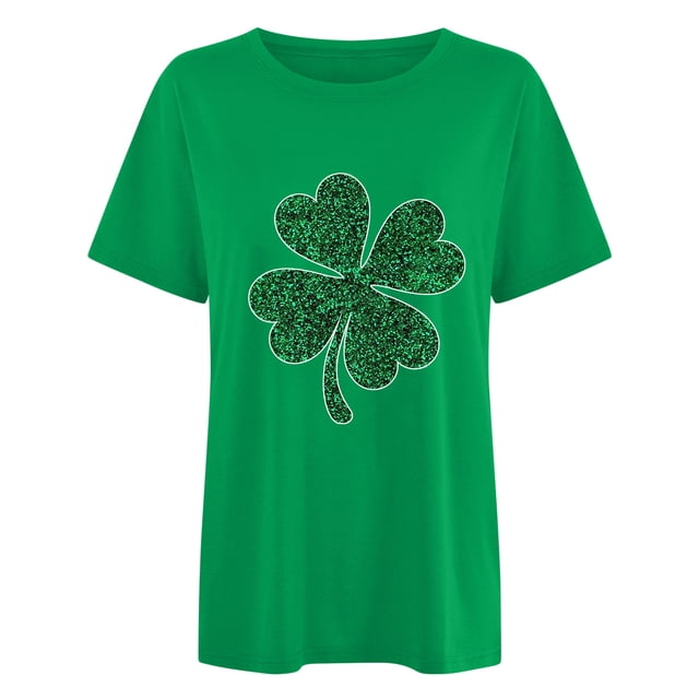 Penkiiy T-Shirt à Manches Courtes à Col Rond pour Femme, Mode, Imprimé de la Saint-Patrick, Décontracté, Ample, Vert G