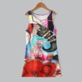 thumbnail image 4 of LEEy-world Vêtements pour Bébés Filles Filles Enfant Sans Manches Uni Imprimés Robe de Plage Boutons Robes de Fête Robe Princesse Bandeau Ensemble, Rouge, 4 of 5