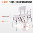 thumbnail image 3 of VEVOR Tub Transfer Bench Bathtub Shower Seat for Senior Height Adjustable 400LBS, 3 of 9