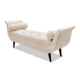 thumbnail image 1 of Alma Tufted Flared Arm Entryway Bench Cream Polyester, 1 of 11
