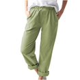 thumbnail image 1 of VEKDONE Womens Cotton Linen Long Pants Yellow XXL, 1 of 4