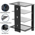 thumbnail image 4 of FITUEYES AV Media Stand Component Cabinet and Hi-Fi Rack Audio Tower with Height Adjustable,4-Tier Tempered Glass Shelves, 4 of 6
