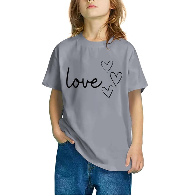 Rbaofujie Graphic Tees for Girl Floral Print Short Sleeve Round Neck T Shirts Tops