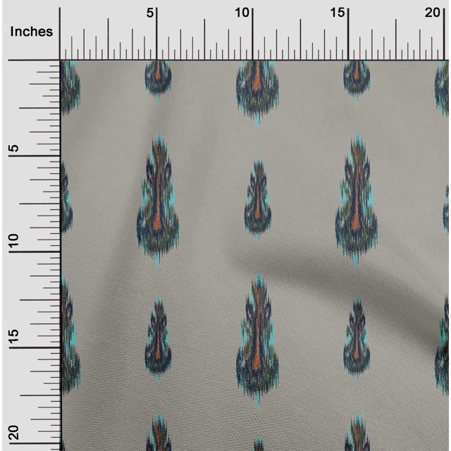 oneOone Silk Tabby Fabric Ethnic Ikat Print Fabric BTY 42 Inch Wide