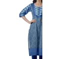 thumbnail image 4 of Moomaya Robes Indiennes pour Femmes Décontractées d'Été Imprimées Manches 3/4 Longue Kurta, 4 of 6