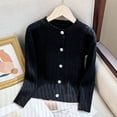 thumbnail image 3 of Mepaouo Girls Cardigan Sweater School Uniforms Toddler Long Sleeve Button Knit Solid Sweaters Tops Black 90, 3 of 5