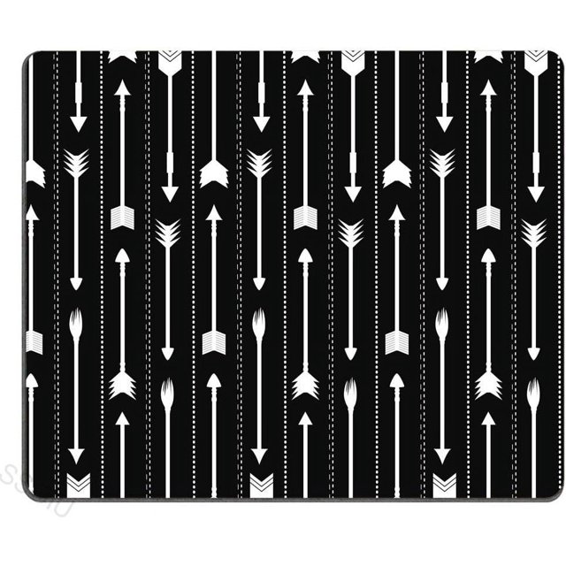 Custom Geometric Gaming Mouse Pad Black Arrow Design, Unique Decorative Mouse Pad for Desk, Precision and Style Combined