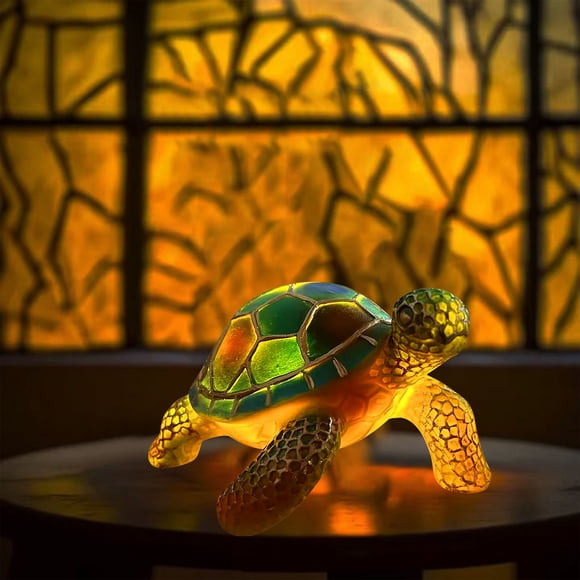 Lisbinx Vintage Style Colored Resin Table Lamp | Retro Animal Desk Lamp with Copper Foil Details | 20X10Cm Decorative Lighting for Living Room & Bedroom