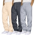 thumbnail image 2 of Kcodviy Male Hip Hop Pants E Motion Pants for Men Casual Solid Color Track Size Open Cuff Lace Up Workout Comfortable Memory Foam Pants with Pocket Pcs, 2 of 3